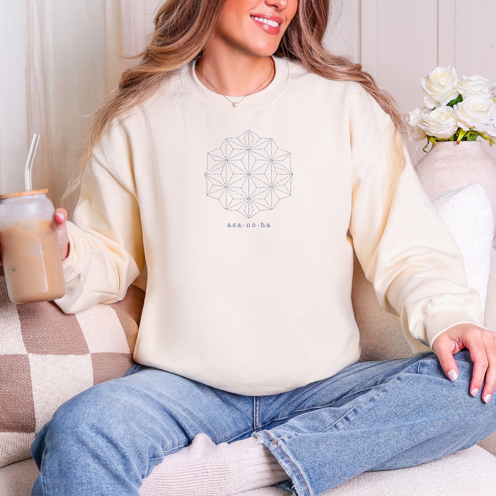 Asa-No-Ha Dashed Hexagon Grid Sweatshirt
